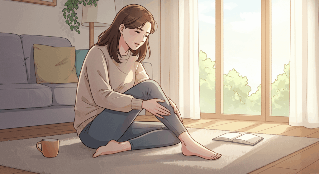 양반다리후 무릎통증