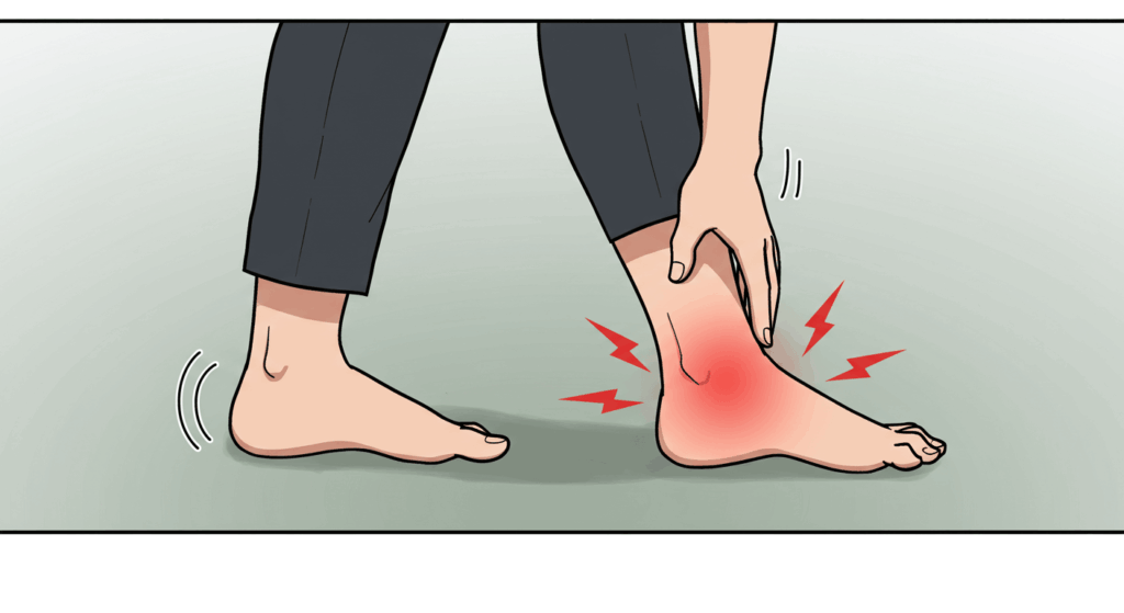 불안정한 발목으로 인한 반복적인 접질림 후 통증