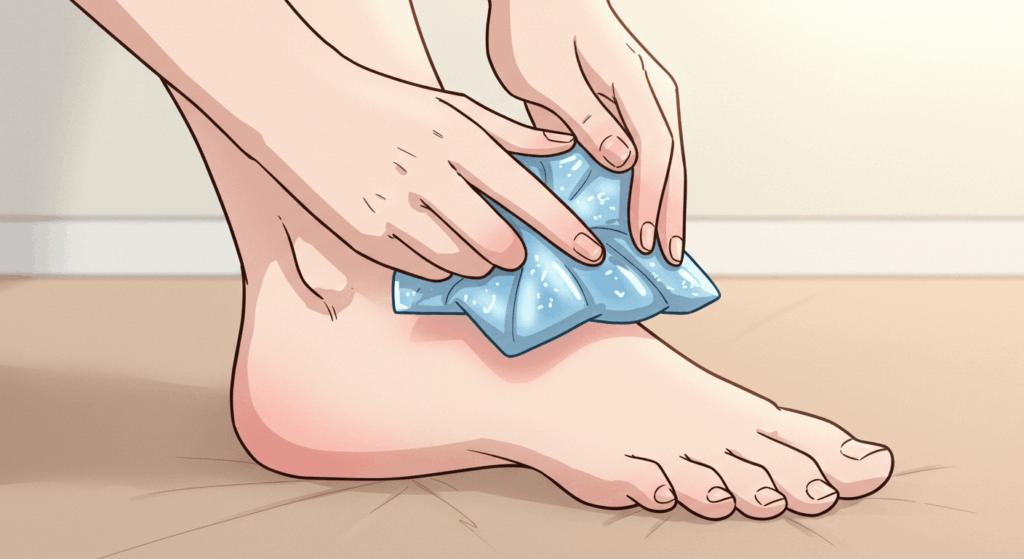 얼음찜질로 발뒤꿈치 통증 완화