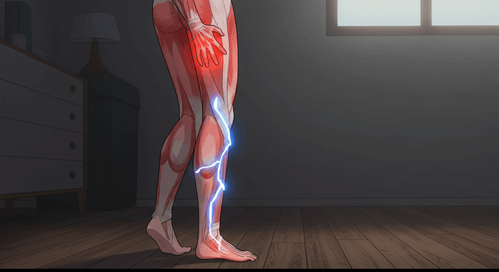 다리까지 내려가는 전기통증