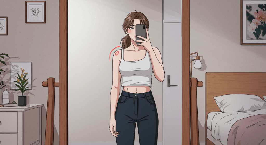 어깨 높이 차이로 확인하는 척추 측만